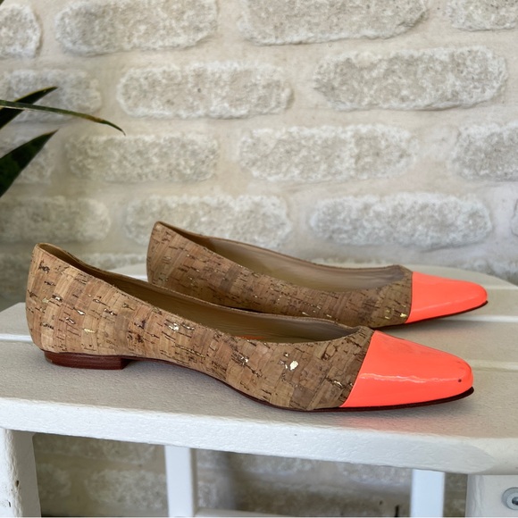 Kate Spade Elina cork and coral flats pointy 9.5 - Picture 5 of 10